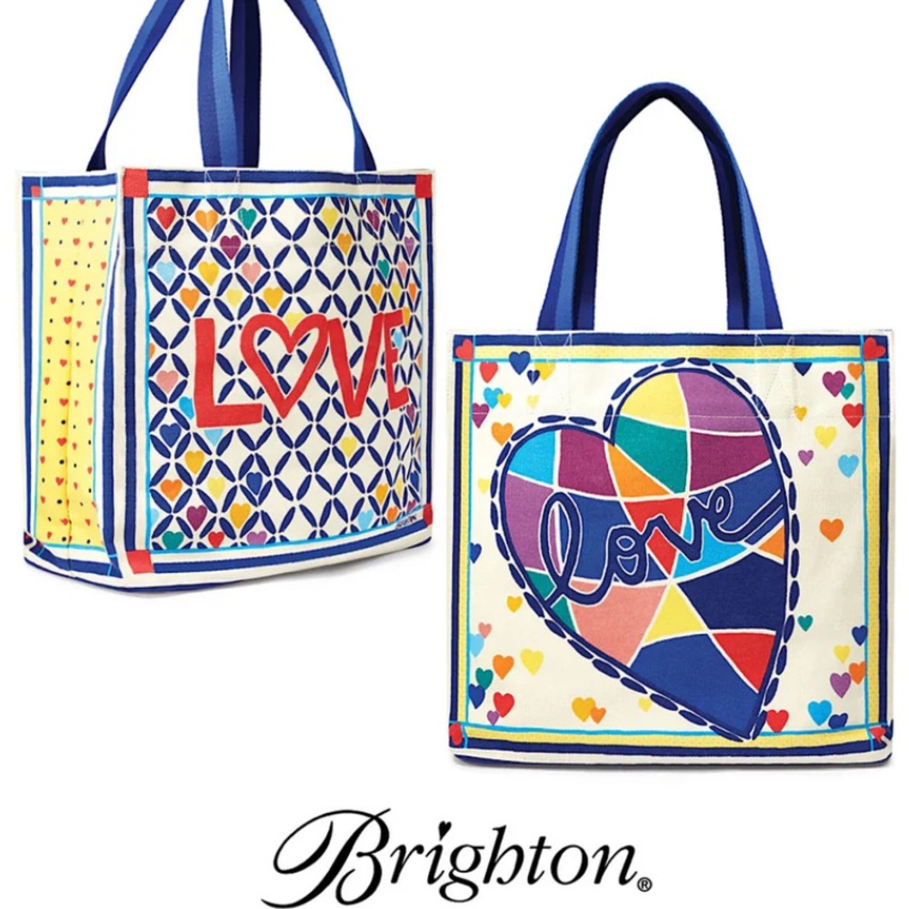 NWT Brighton Cherished Love Tote 2 Sided Design Canvas Travel